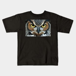 Owl Face Eyes Kids T-Shirt